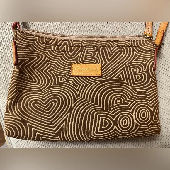 Dooney and Bourke Small Brown Graffiti Crossbody Bag, Vintage - Picture 3 of 15
